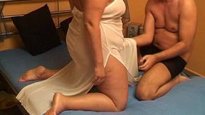 Chubby amateur wife sucks and fucks with cum in mouth