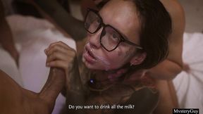 open casting for the big butt goth model ends on a anal gangbang