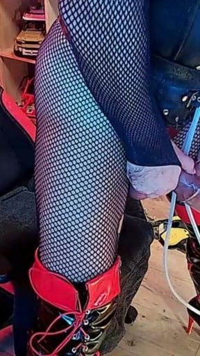 Unforgettable moment from &quot;faggot slut whore Tit Pig extreme nipple pumping Bitch jerk off his huge monster whore cock&quot;