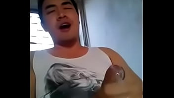 handsome asian man cum shot