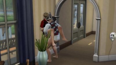 Spanish Hunk Rough Fucks White Husband - Rough Face Fuck - Bottom Slut Begs For It - Sims XXX