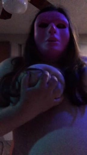 Masked BBW strip tease dance