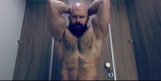 Hard breathing, musculine scent, bulging veins and muscles