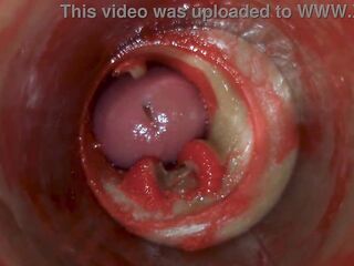 Camera Inside Unfathomable Twat Captures Giant Jizz flow of Semen ASMR