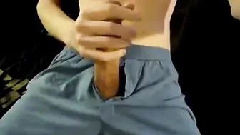 Best Mates Younger Brother Jerks His Big Cock on Webcam