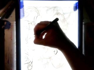 Drawing "The Nut Cruncher" Biggest Ball Biting Cum Explosion All Over Her Face, Music by: CeehDeeh