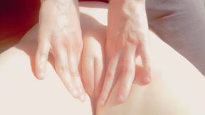 Step Daddy Gives a Sensual Massage to My Small Tight Pussy with a Clit Orgasm