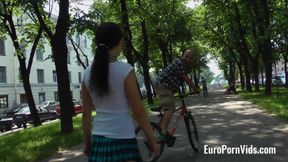 A pretty young chick rescues a guy with her tasty pussy and asshole