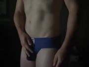 Hot early morning jockstrap cumshot