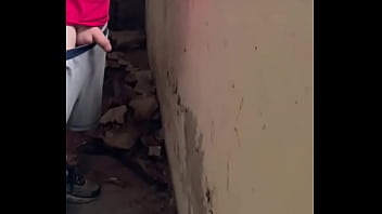 caught pissing handsfree in an abandoned building