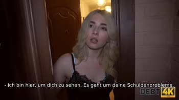 Maria's Debt Collector's Pleasure: Blonde Teen (18+)'s Rough Blowjob