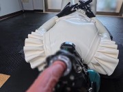 [latex] White rubber doll elevated deep throat blow job💜