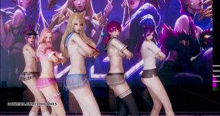 [MMD] Hello Venus -Wiggle Wiggle Naked Kpop Dance Ahri Akali Kaisa Evelynn Seraphine KDA