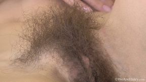 Super Hairy Slut Mimi Lea - Brown Chair Grey Sweater - Hairy