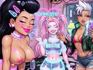 Humorous Toon Angel Topless, Ai Animation