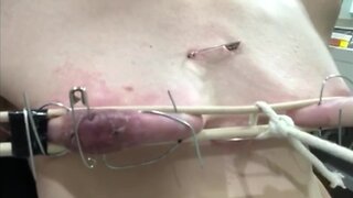 Bdsm disabled clint cumming chest play compilation: whipping, fisting, bondage, cock