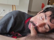 BEARDED BOY MAKING BREAKFAST SUCKING HUSBAND'S BIG DICK