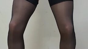 Tgirl with massive cock cums in pantyhose - ultimate compilation