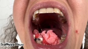 Giantess with a Deep Throat Chews and Swallows a Gummy Donut extreme close up Vore - Food Object Swallow, Chewing Food Teeth Molars, Shrinking Fantasy Fetish, Mouth in Drooling, Uvula Fetish 4k