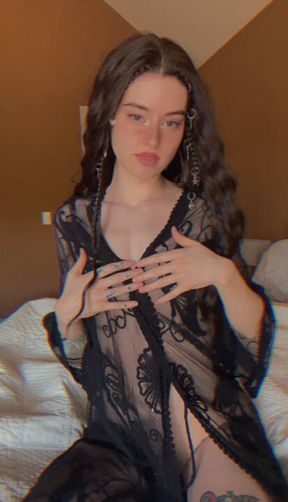 Teasing you in a sheer robe (full explicit nudity)