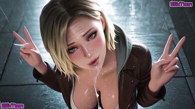 Jill Valentines Big Tits Sucked Rough Cartoon Cumshot Shower