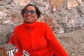 Sexy German Ebony Getting Her Huge Tits Covered With Cum Outdoors - Teaser Video