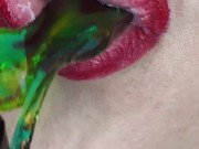 Faceless fetish doll drooling / Lipstease / ASMR