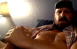 Bearded Muscle Daddy Jerks Off in Truck