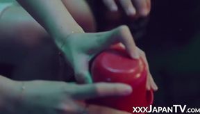 Japanese cockslut Lier Baby sucks cock in a passionate pounding session