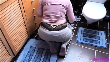 Blonde housewife EVA ENGEL deepthroats and rides cock