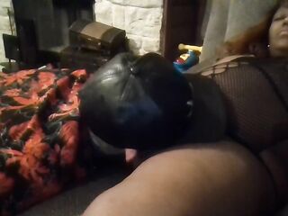 my step son eats my black vagina so fine I cum all in his throat