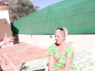 OldNanny - Concupiscent Chap Bangs Older Granny By The Pool
