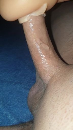 I'm Playing with My Pocket Pussy Close-up.. My Little Dick Is Getting Hard