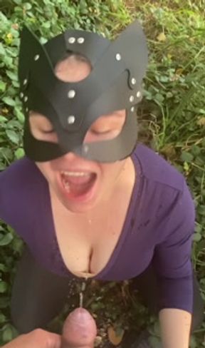 We were almost caught while my stepbrother was giving me a golden shower in the forest!