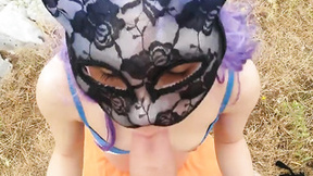 Purple-haired Tart Gets Fingered & Buggered In The Middle Of Nowhere