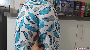 Latina stepdaughter worships big black cock