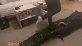 Mummification slave and ballbusting