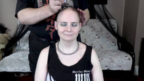 Head Shave in a Black Tank Top