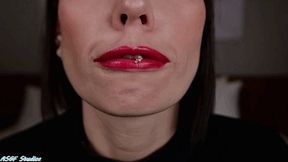 Z red lipstick lips-squash vore! - MP4