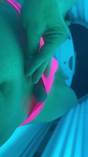 Naughty fun in tanning salon