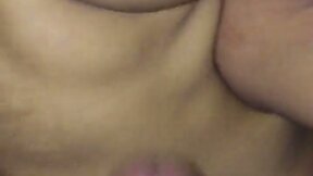 Guy cums hands free while fucked by a hot shemale