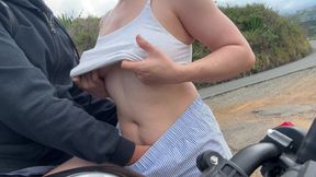 Didi Client Notices I'm Not Wearing a Bra and Puts His Fingers in My Tight Pussy