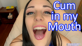Close Up Cum Begging and Cum in Mouth JOI