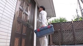 Asian babe enjoys rubbed and cum on boobs