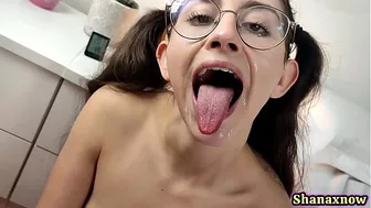 BRATTY TEEN AMAZING BLOWJOB RIMMING CUM GARGLE