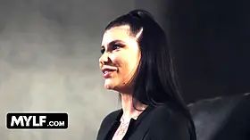 Renowned cougar Romi Rain milks the alien’s boner dry with her Big Tits and narrow holes