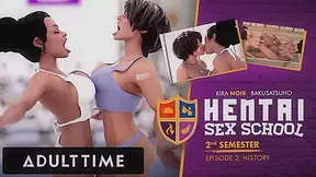 ADULT TIME - Busty Hentai Chick Fucks Her Lesbian Rival After Defeating Her - Hentai Sex School