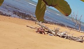 Ladysilva Was Filmed Hiding Tanning Her Hot Ass on the Beach