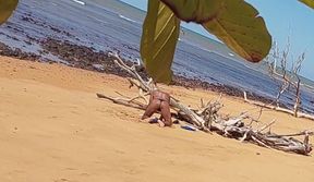 Ladysilva Was Filmed Hiding Tanning Her Hot Ass on the Beach