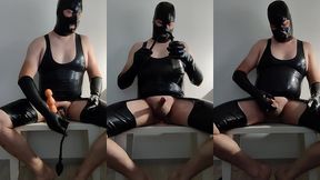 latexi69 - anal dildo play that ends to a cumshot